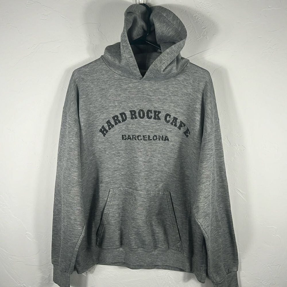🔥 Vintage HARD ROCK CAFE BARCELONA Hoodie on Hard Rock Tag - Sz XL - EXCELLENT